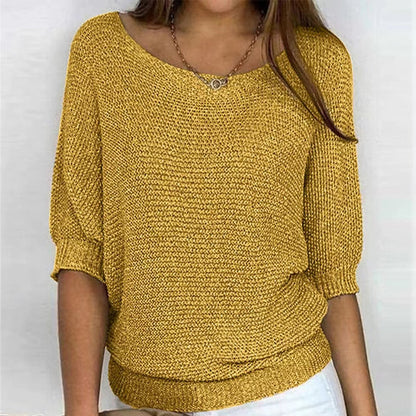 Comfortable Pullover Sweater for Women Batwing-Sleeve Relaxed-Fit