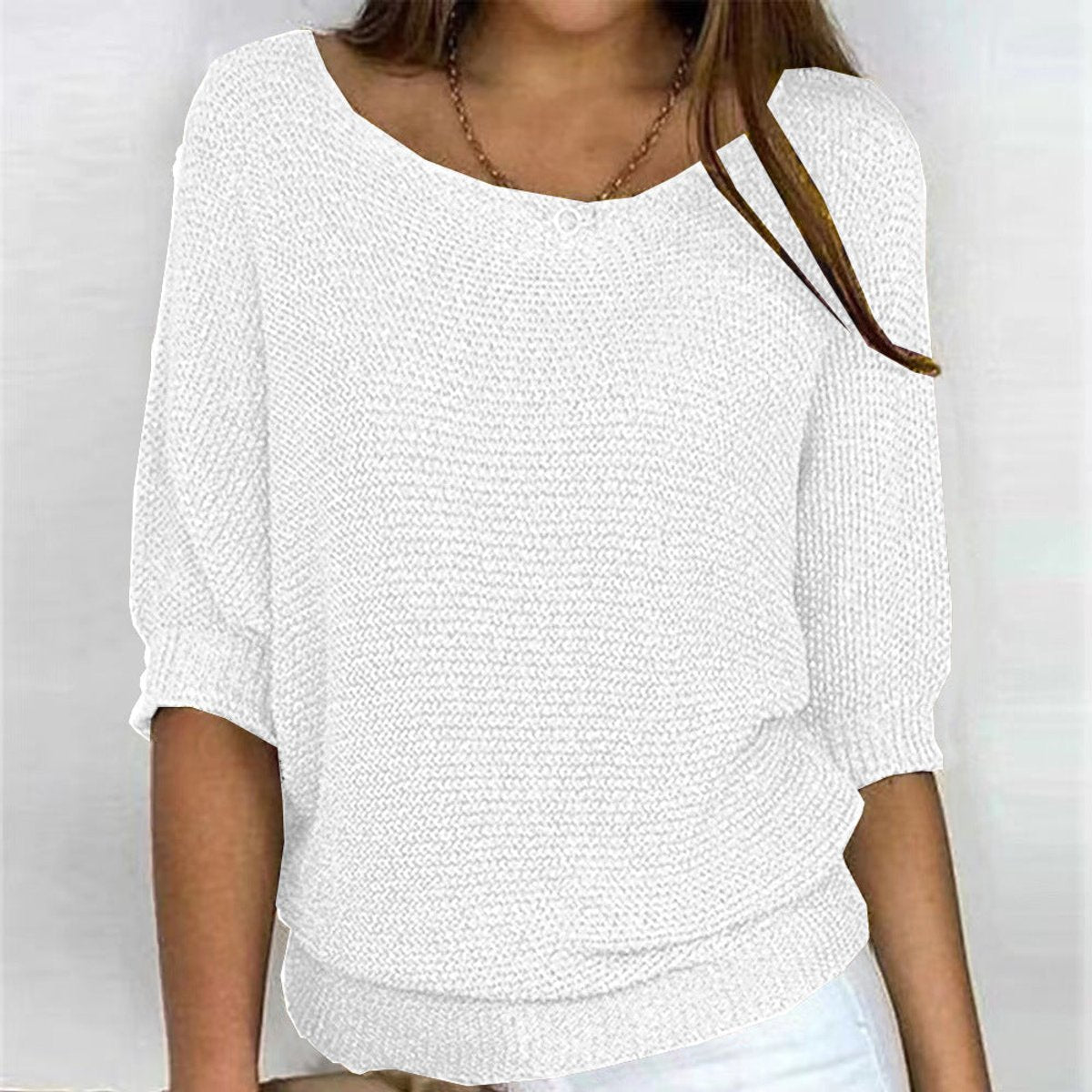 Comfortable Pullover Sweater for Women Batwing-Sleeve Relaxed-Fit