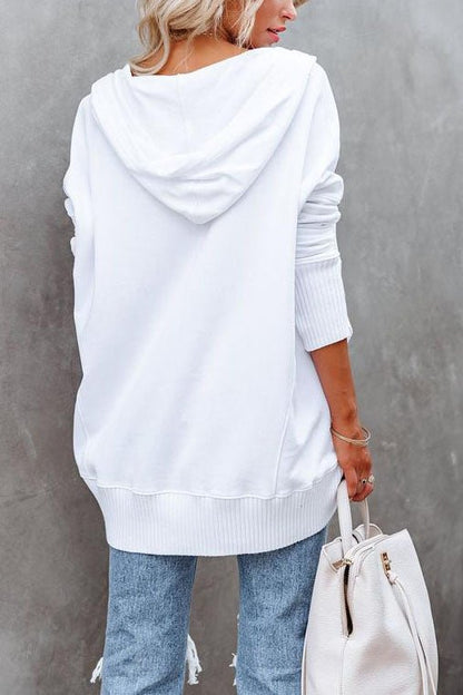 Comfortable Tunic for Women Hooded Drawstring Pullover