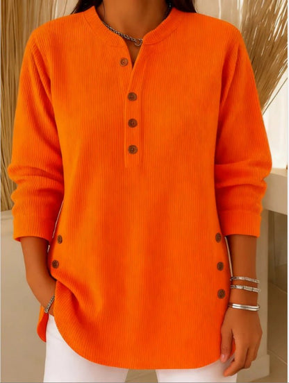 Comfortable Tunic Top for Women Henley Ribbed Longline