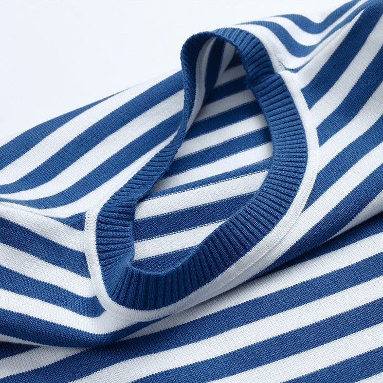 Effortless Sweater for Women Nautical Striped Long-Sleeve