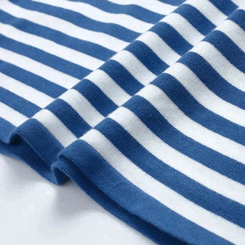 Effortless Sweater for Women Nautical Striped Long-Sleeve