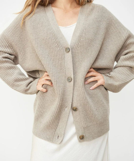 Comfortable Cardigan for Women V-Neck Button-Front Relaxed-Fit
