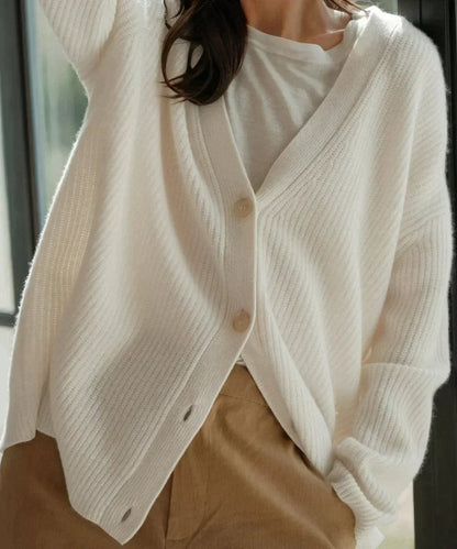 Comfortable Cardigan for Women V-Neck Button-Front Relaxed-Fit