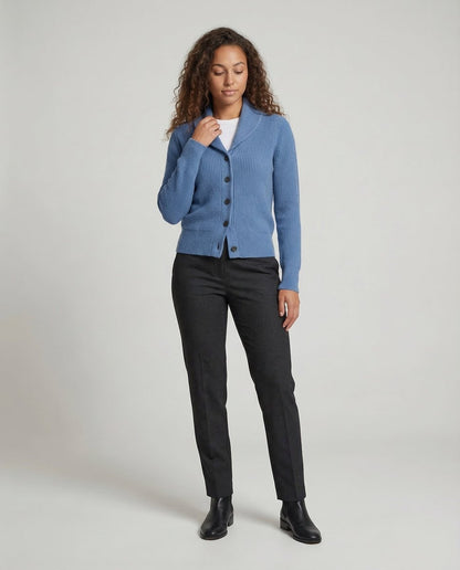 Stylish Cardigan for Women Button-Front Lapel-Collar Ribbed-Knit