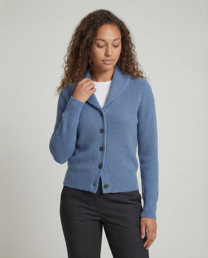 Stylish Cardigan for Women Button-Front Lapel-Collar Ribbed-Knit