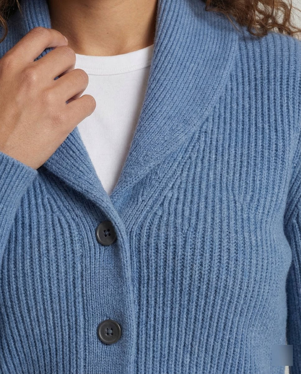 Stylish Cardigan for Women Button-Front Lapel-Collar Ribbed-Knit