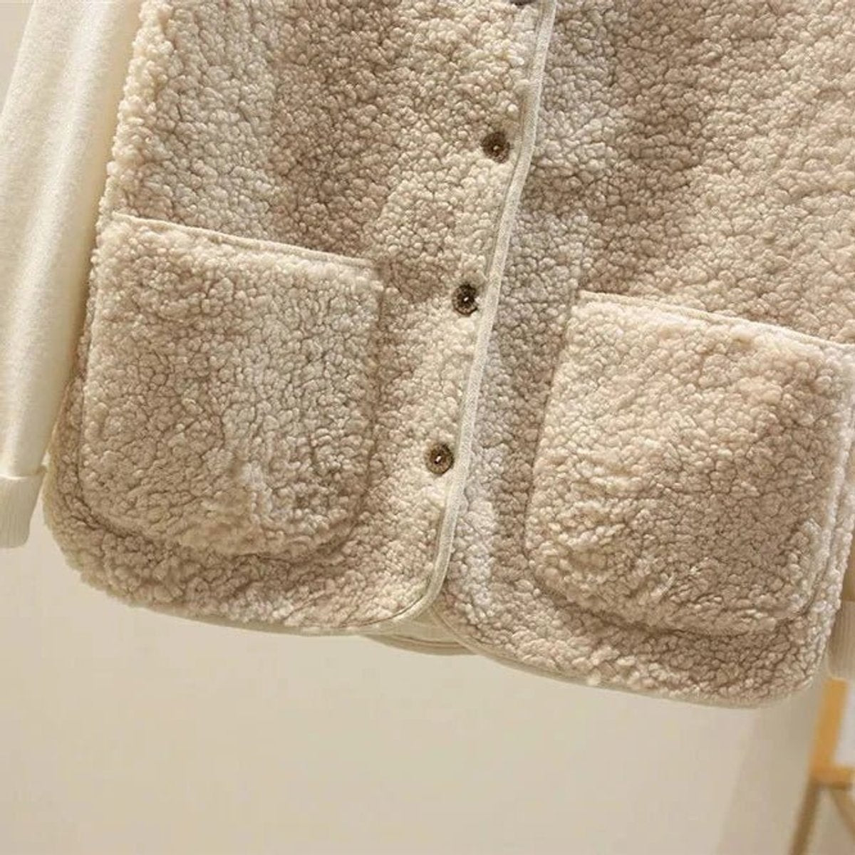 Comfortable Sherpa Fleece Vest for Women Button-Front