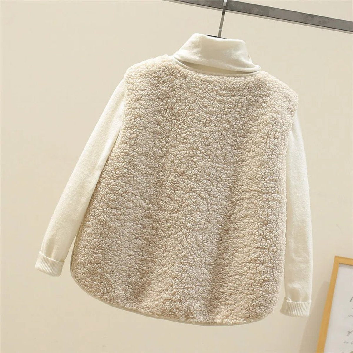 Comfortable Sherpa Fleece Vest for Women Button-Front