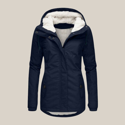 Comfortable Quilted Jacket for Women Sherpa-Lined Hooded