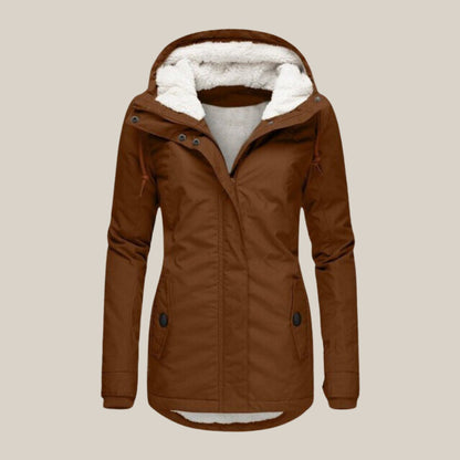 Comfortable Quilted Jacket for Women Sherpa-Lined Hooded