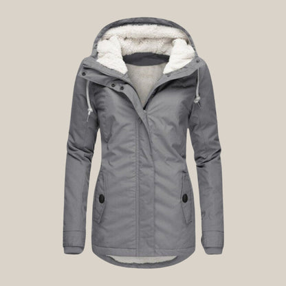 Comfortable Quilted Jacket for Women Sherpa-Lined Hooded