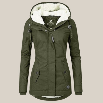 Comfortable Quilted Jacket for Women Sherpa-Lined Hooded