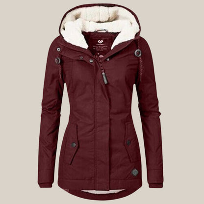 Comfortable Quilted Jacket for Women Sherpa-Lined Hooded