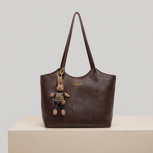 Effortless Tote Bag for Women Vegan-Leather Charm-Detail