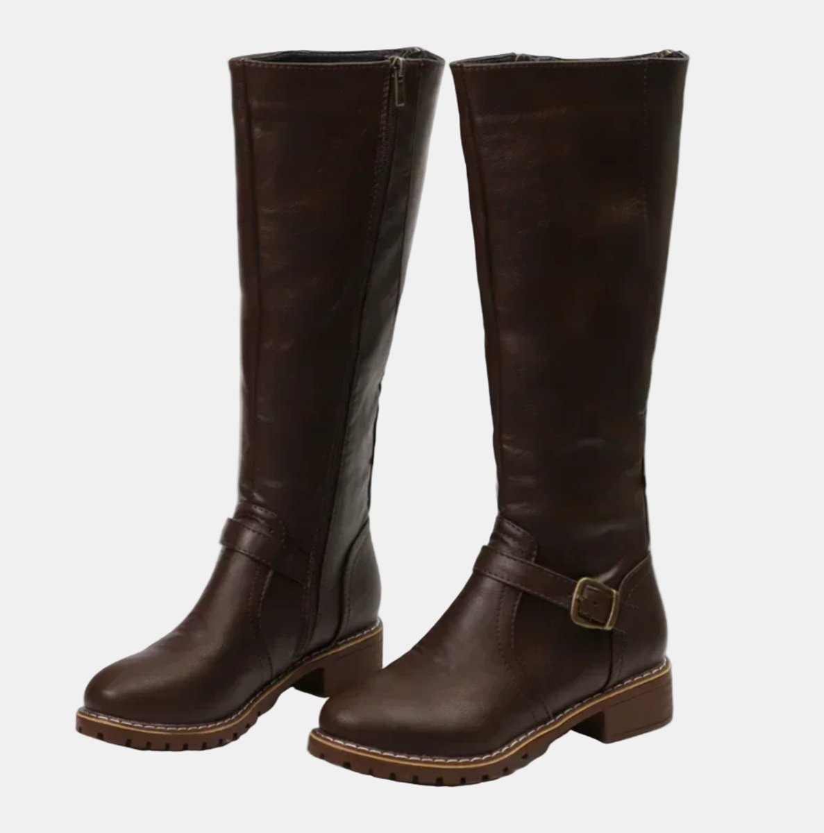 Elegant Knee-High Boots for Women Riding Buckle-Strap