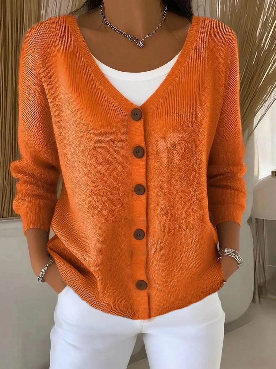 Stylish Cardigan for Women V-Neck Button-Front