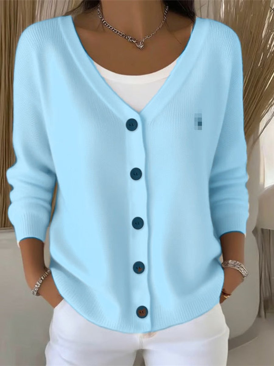 Stylish Cardigan for Women V-Neck Button-Front