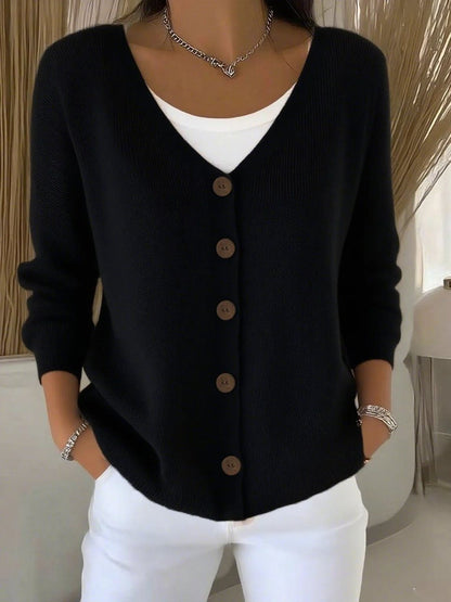 Stylish Cardigan for Women V-Neck Button-Front