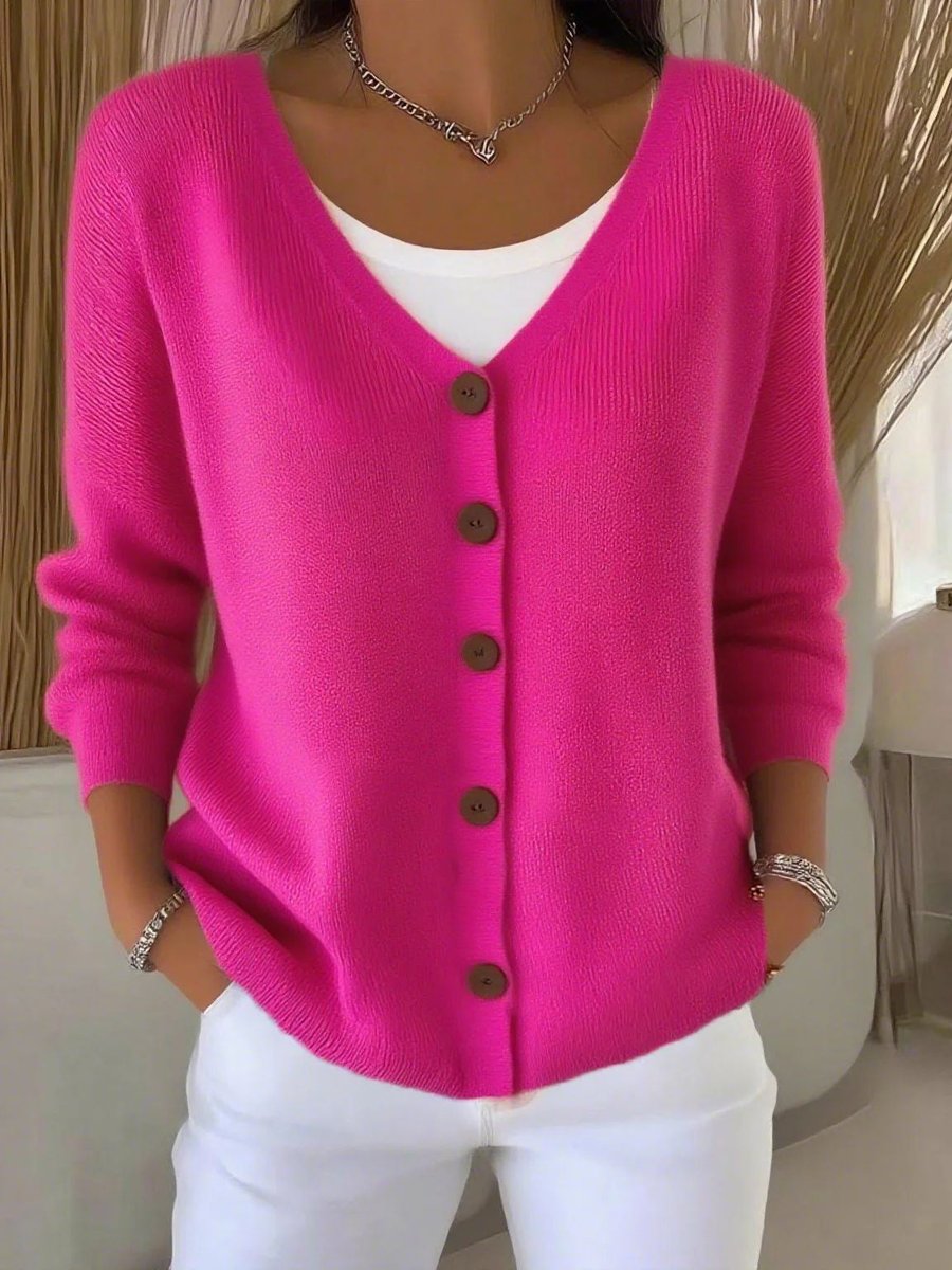 Stylish Cardigan for Women V-Neck Button-Front