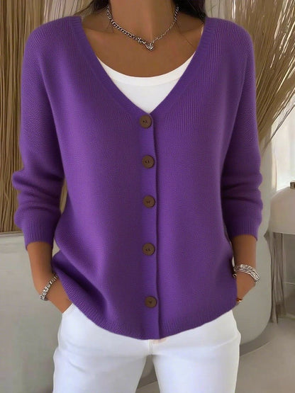 Stylish Cardigan for Women V-Neck Button-Front