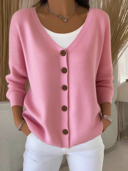 Stylish Cardigan for Women V-Neck Button-Front
