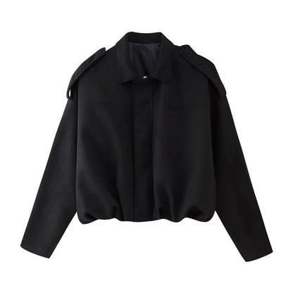 Stylish Bomber Jacket for Women Oversized Faux-Suede