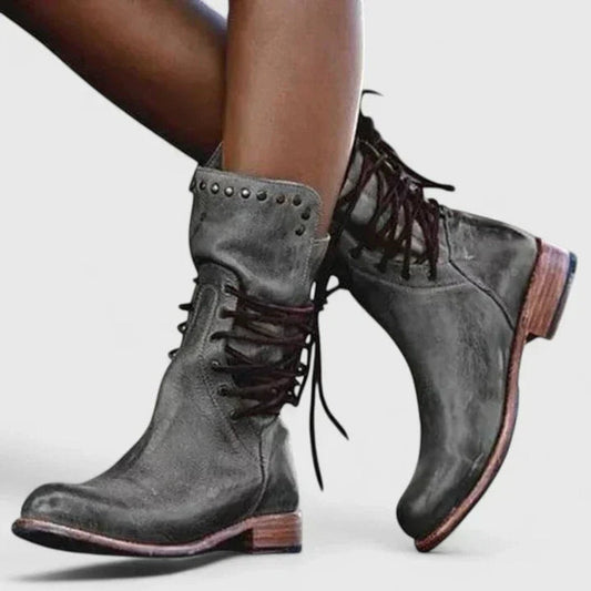Stylish Knee-High Boots for Women Lace-Up Studded