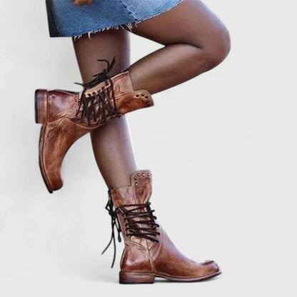 Stylish Knee-High Boots for Women Lace-Up Studded