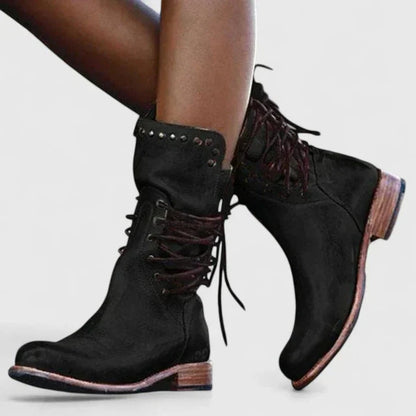 Stylish Knee-High Boots for Women Lace-Up Studded
