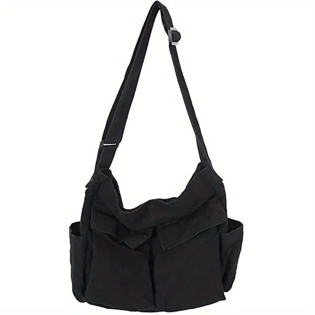 Effortless Shoulder Bag for Women Multi-Pocket Canvas