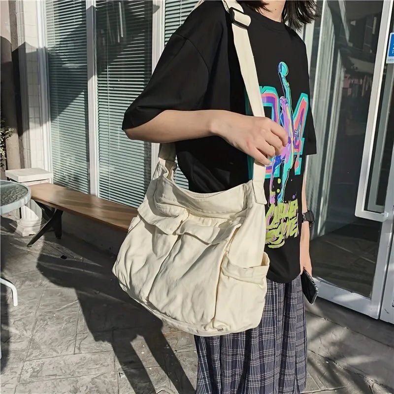 Effortless Shoulder Bag for Women Multi-Pocket Canvas