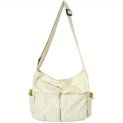 Effortless Shoulder Bag for Women Multi-Pocket Canvas