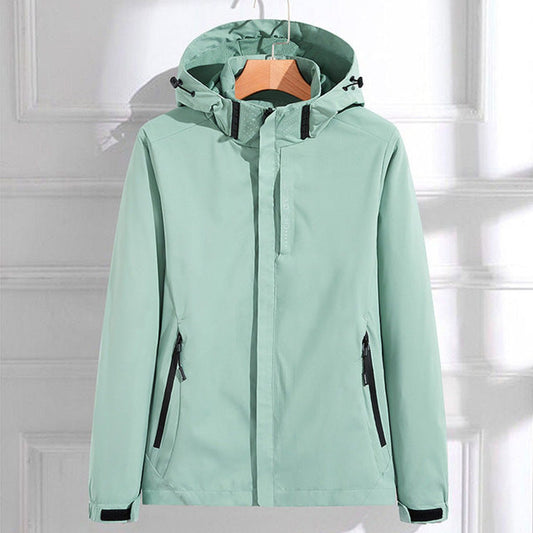 Effortless Rain Jacket for Women Hooded Adjustable-Fit