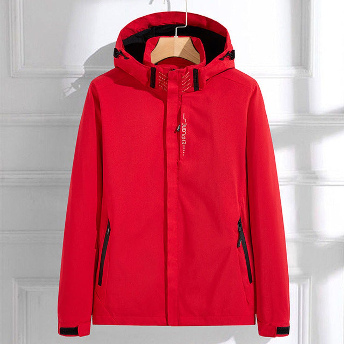 Effortless Rain Jacket for Women Hooded Adjustable-Fit