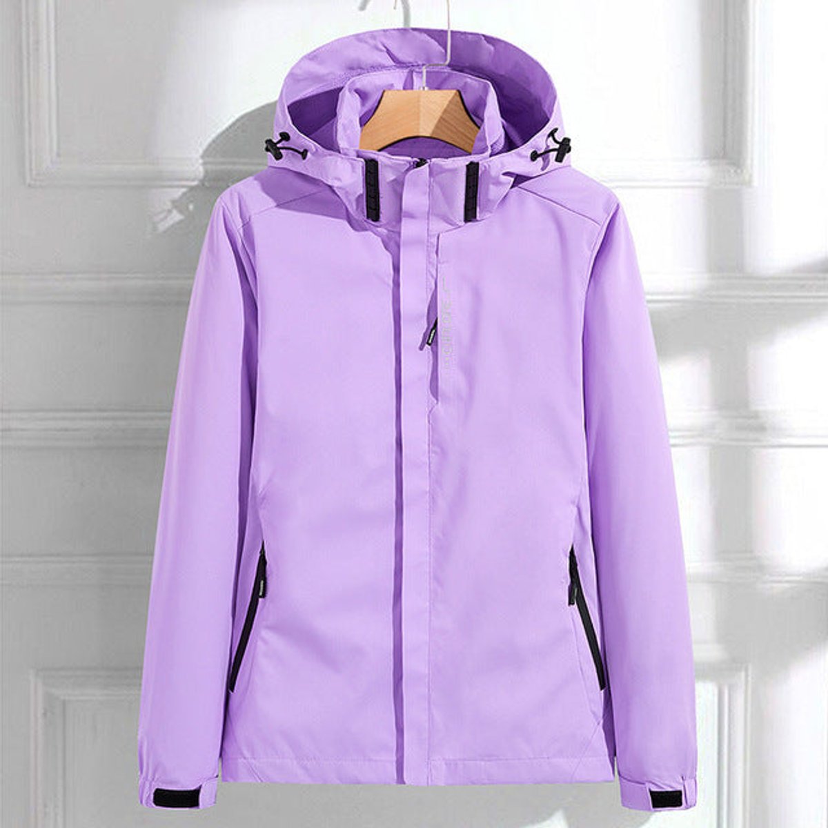 Effortless Rain Jacket for Women Hooded Adjustable-Fit