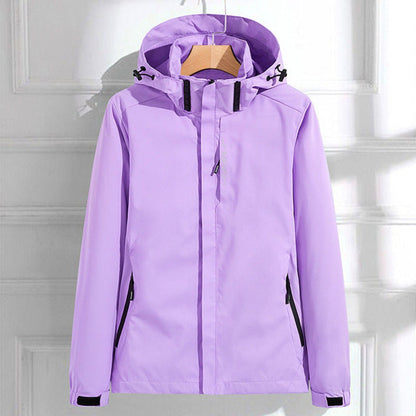 Effortless Rain Jacket for Women Hooded Adjustable-Fit