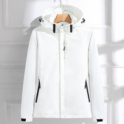 Effortless Rain Jacket for Women Hooded Adjustable-Fit