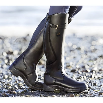 Comfortable Knee-High Boots for Women Waterproof Buckle-Strap