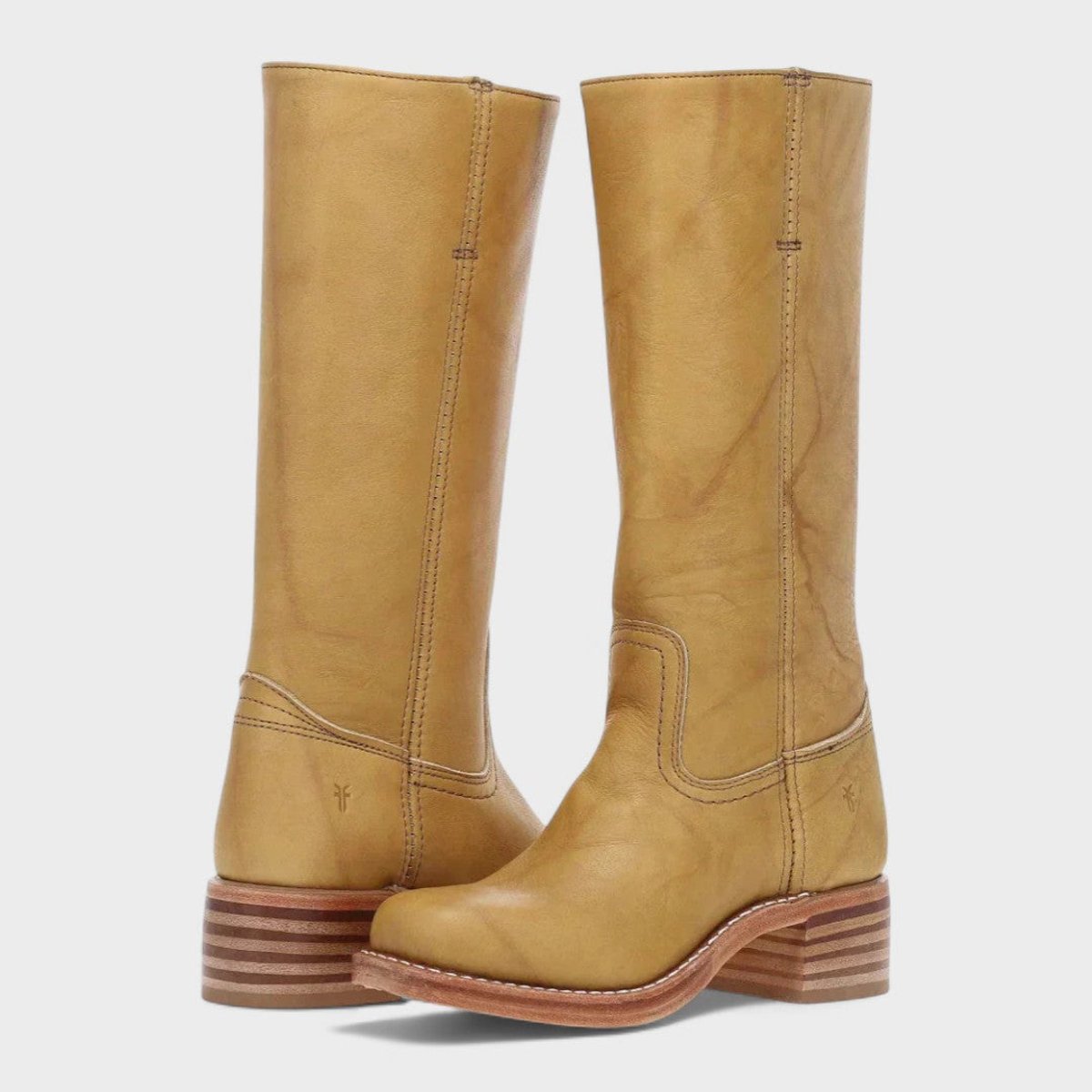 Elegant Knee-High Boots for Women Western Leather Block-Heel