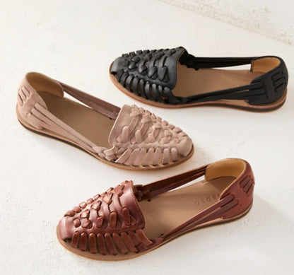 Comfortable Sandals for Women Woven Closed-Toe Slip-On
