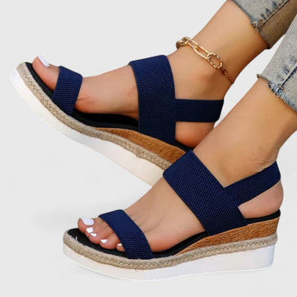 Comfortable Wedge Sandals for Women Espadrille Ankle-Strap Platform